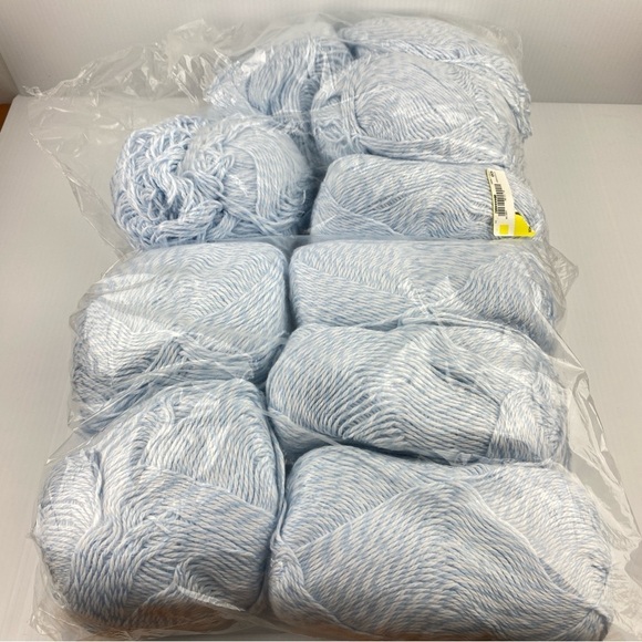 Yarn 2 LB Blue White Factory Mill Ends Unknown Fiber - Picture 5 of 7